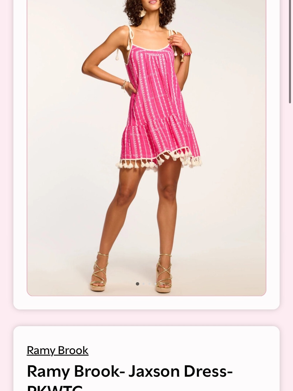 Ramy Brook SOLD OUT JAXON DRESS Pink Tassel-Trim Sundress/COVER UP